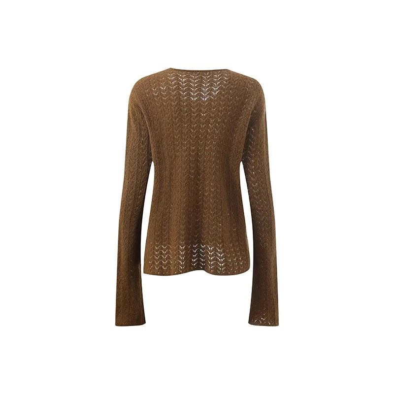 Women's Brown Pullover Sweater-1